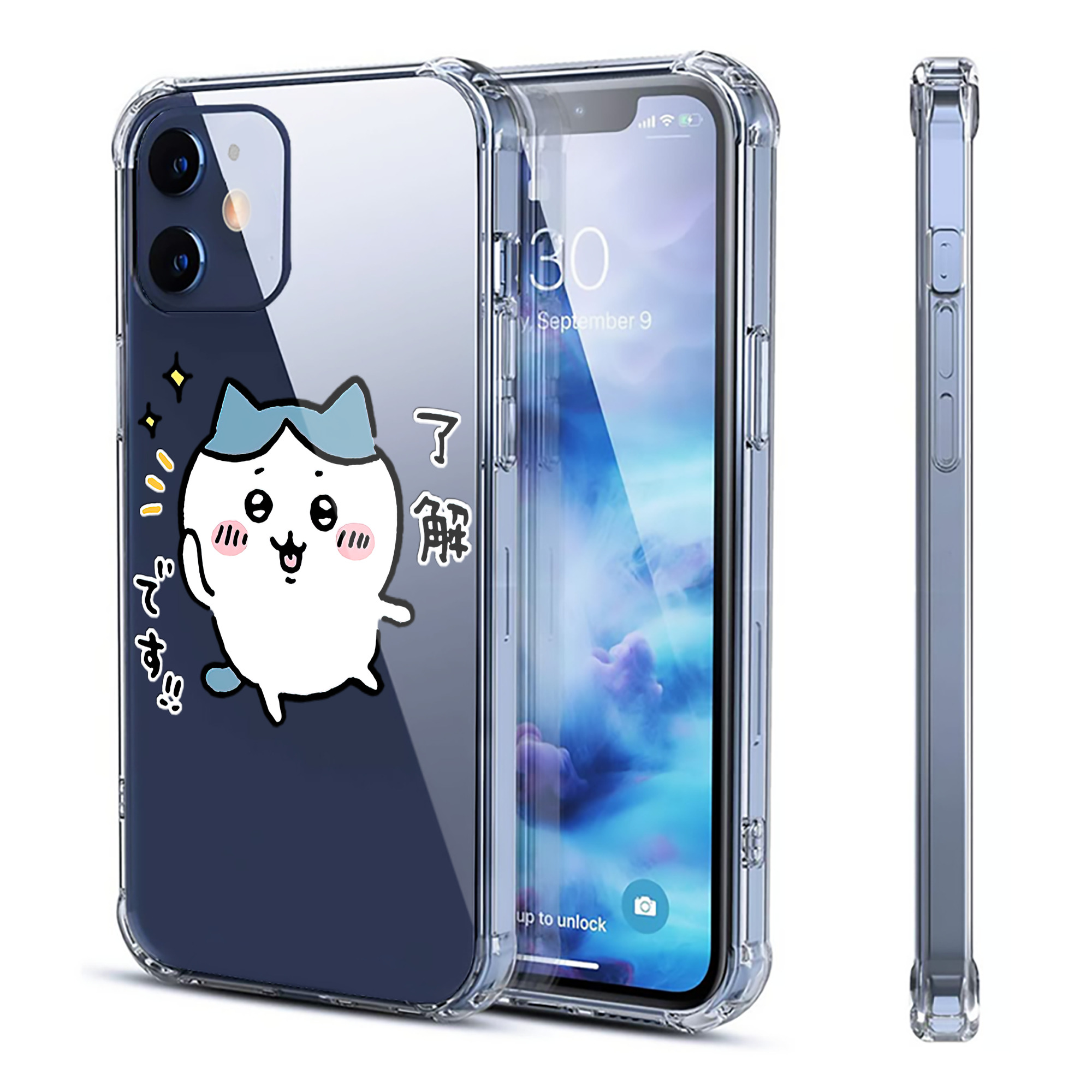 （画像用） ちいかわ ハチワレ Chii-kawa hachiware 【iPhone 12シリーズ対応】透明スマホケース（クリアソフトケース）